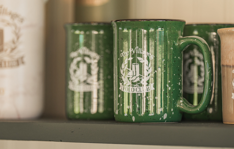 Mugs and Glassware with The Villages Polo Club logo